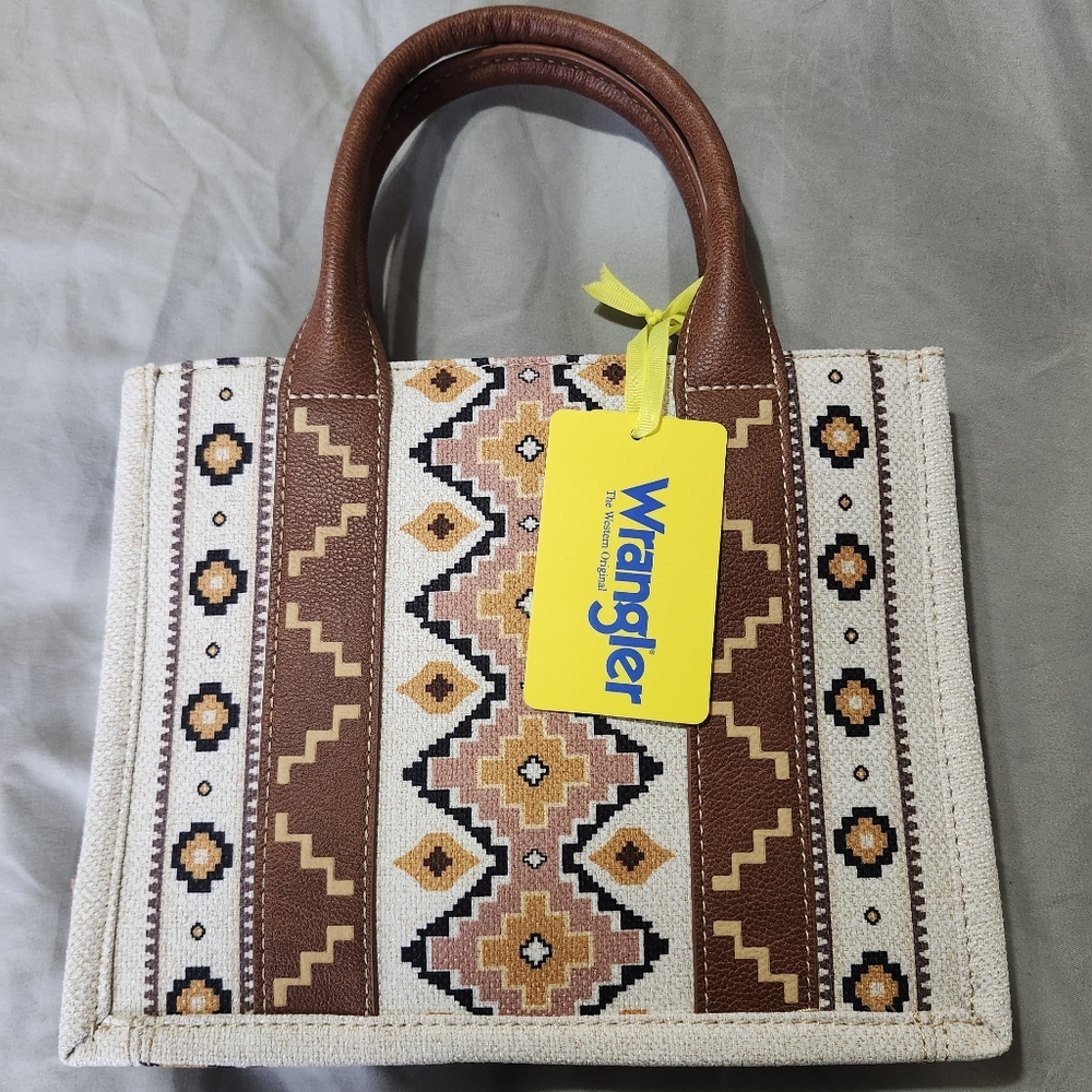 Wrangler Women's Aztec Print Crossbody Tote Bag. - Picture 3 of 7